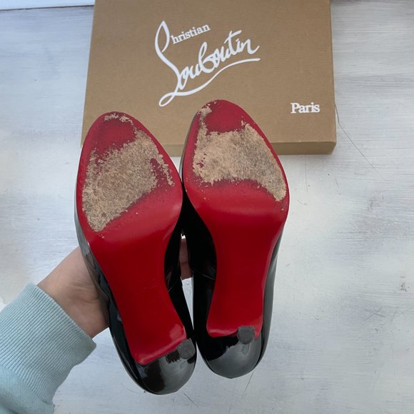 Christian Louboutin Black and Red Platform Heels - Picture 13 of 16